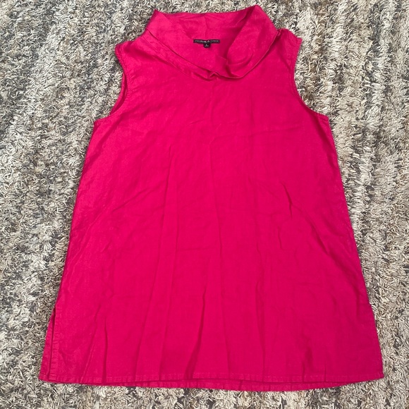 Preston & York Tops - Preston & York sleeveless tunic length cow neck 100% linen top size large